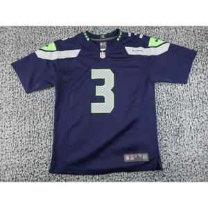 Nike Seattle Seahawks Russell Wilson 3 Jersey Youth Boys L 14/16 Navy Blue NFL